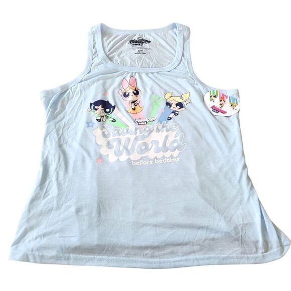 Powerpuff Girls Cartoon Network Saving The World Before Bedtime Pajama Set SZ XL - Picture 2 of 7